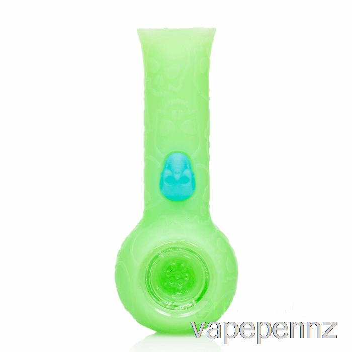 Stratus Silicone Skull Hand Pipe Green Glow (UV Green) VAPE NZ